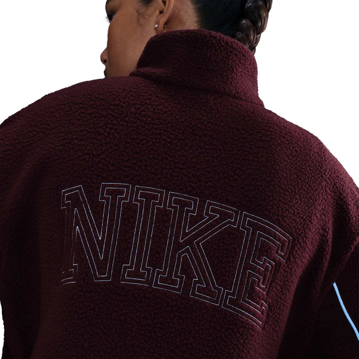 Nike NSW Sherpa Logo Jacket - Women's - Burgundy Crush/Burgundy Crush