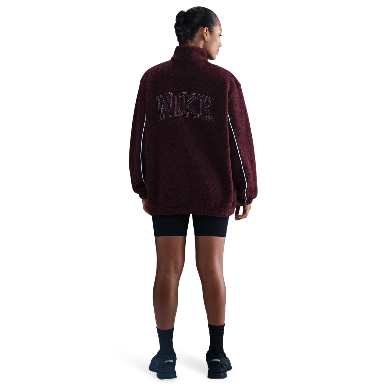 Nike NSW Sherpa Logo Jacket - Women's - Burgundy Crush/Burgundy Crush