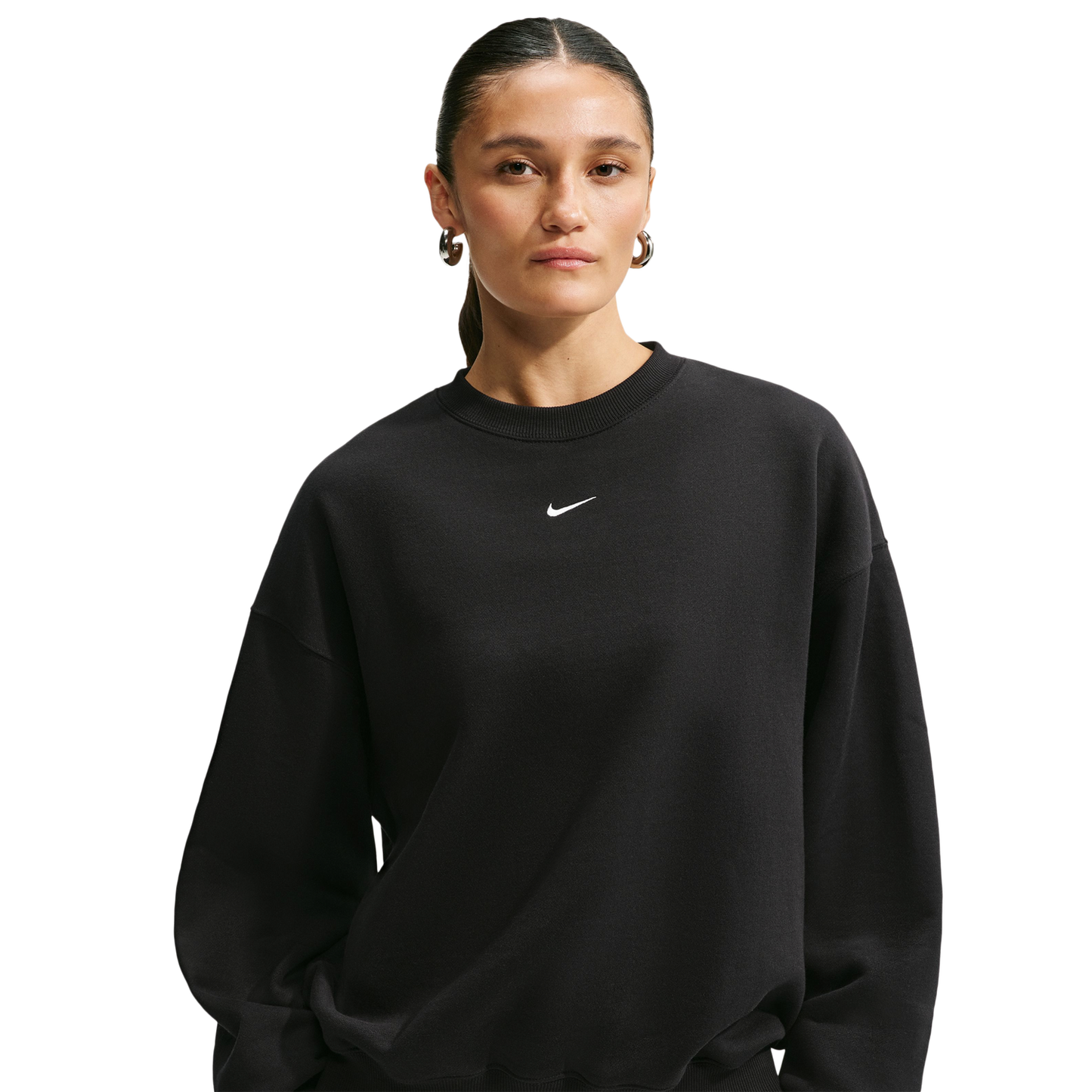 Nike Studio Fleece Oversized Crew - Women's - Black/Sail