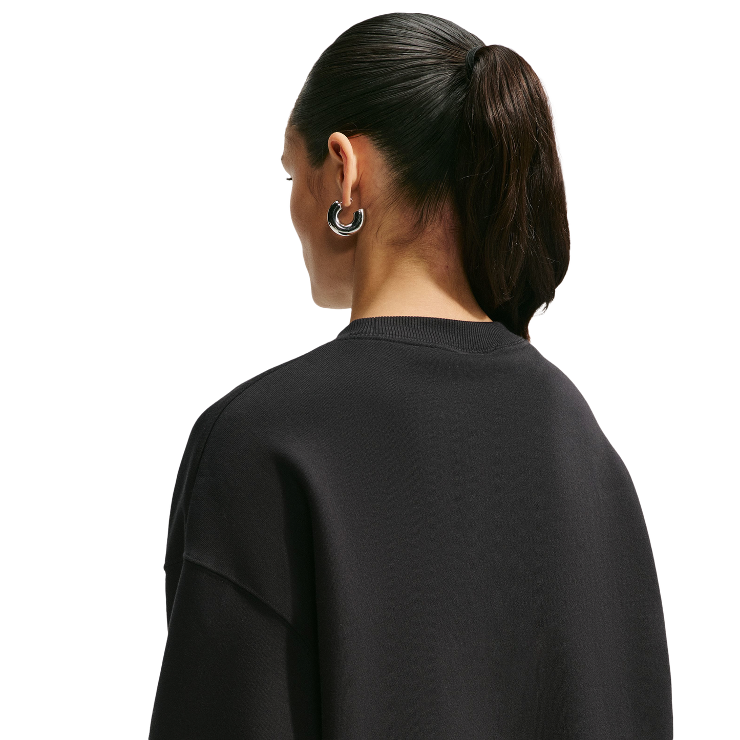 Nike Studio Fleece Oversized Crew - Women's - Black/Sail
