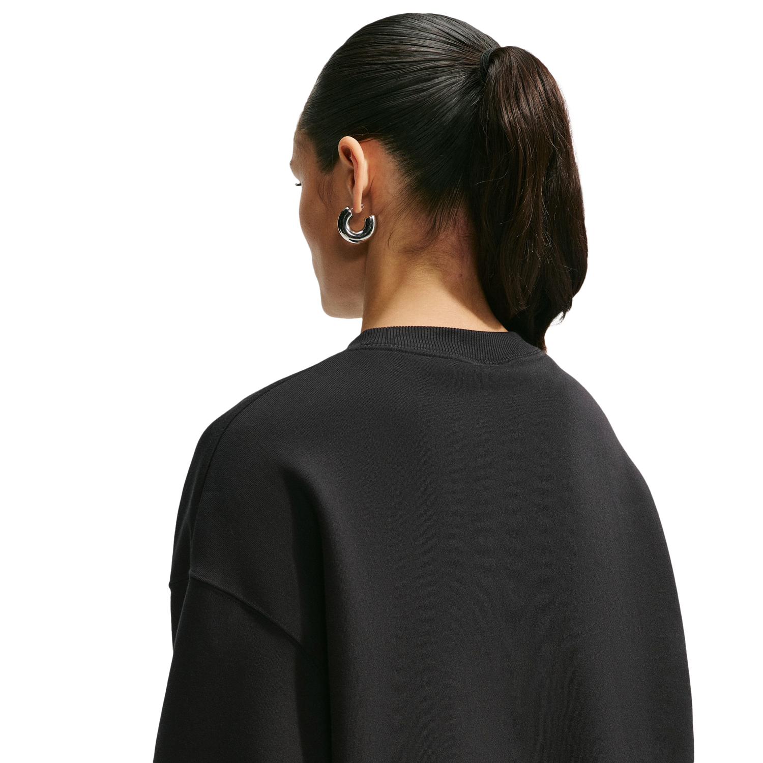 Nike Studio Fleece Oversized Crew - Women's - Black/Sail