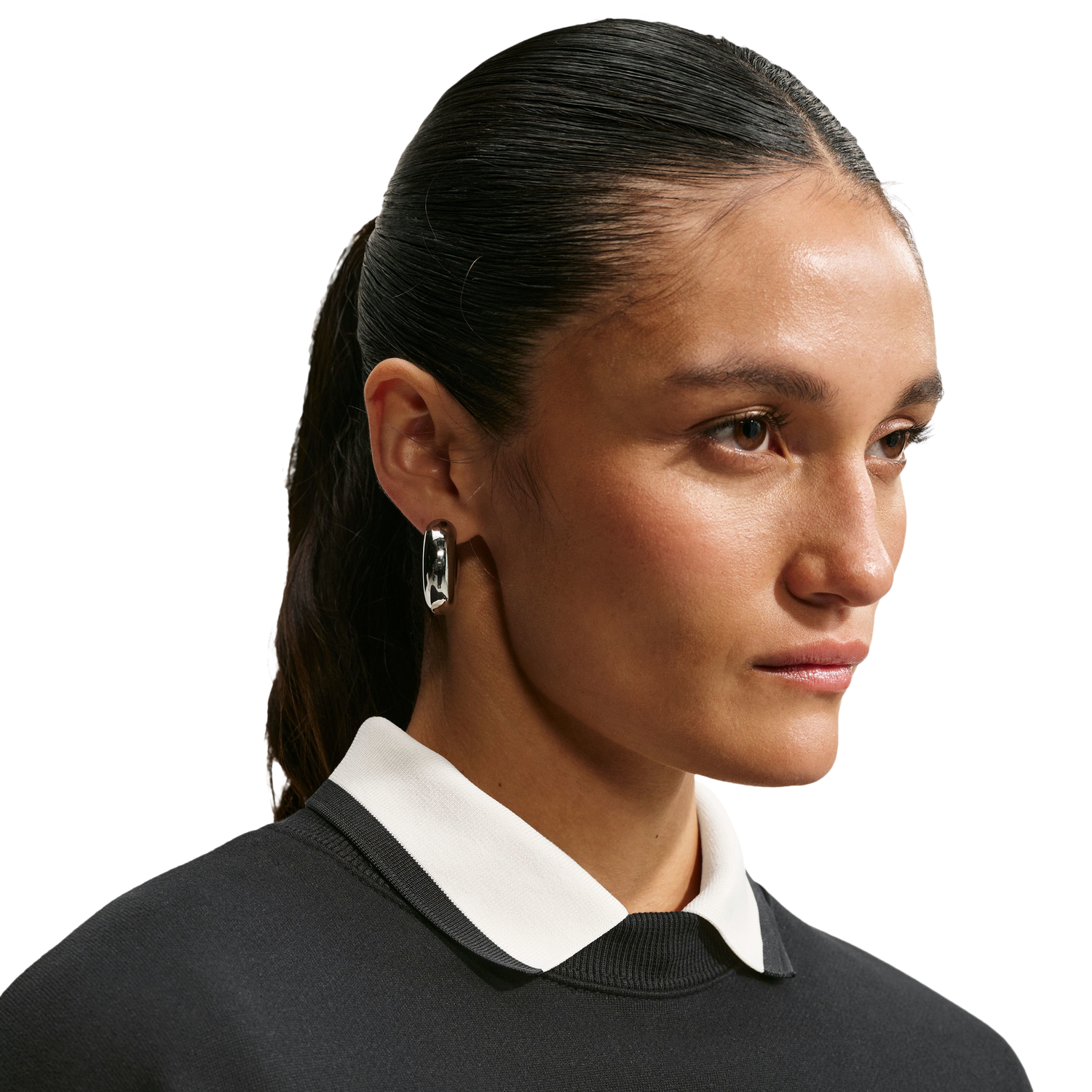 Nike Studio Fleece Oversized Crew - Women's - Black/Sail