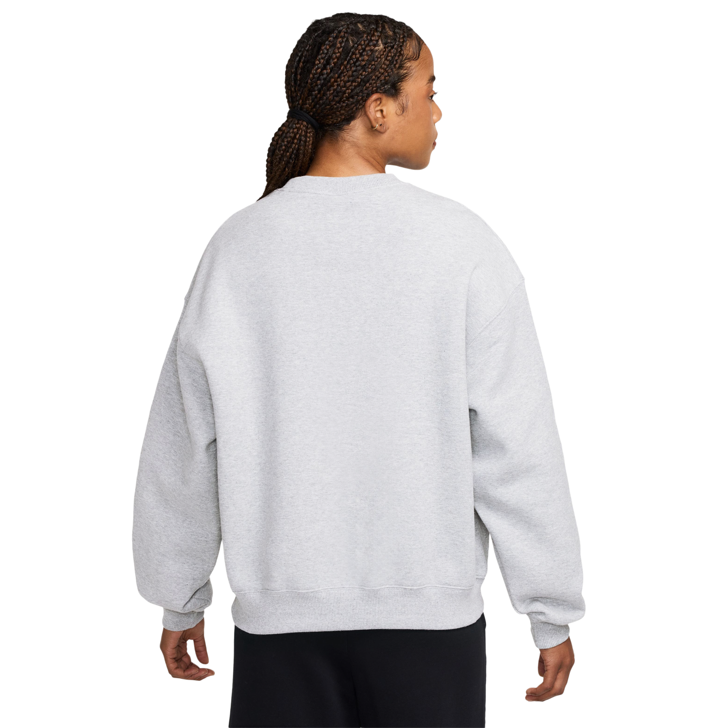 Nike Studio Fleece Oversized Crew - Women's - Black/Birch Heather