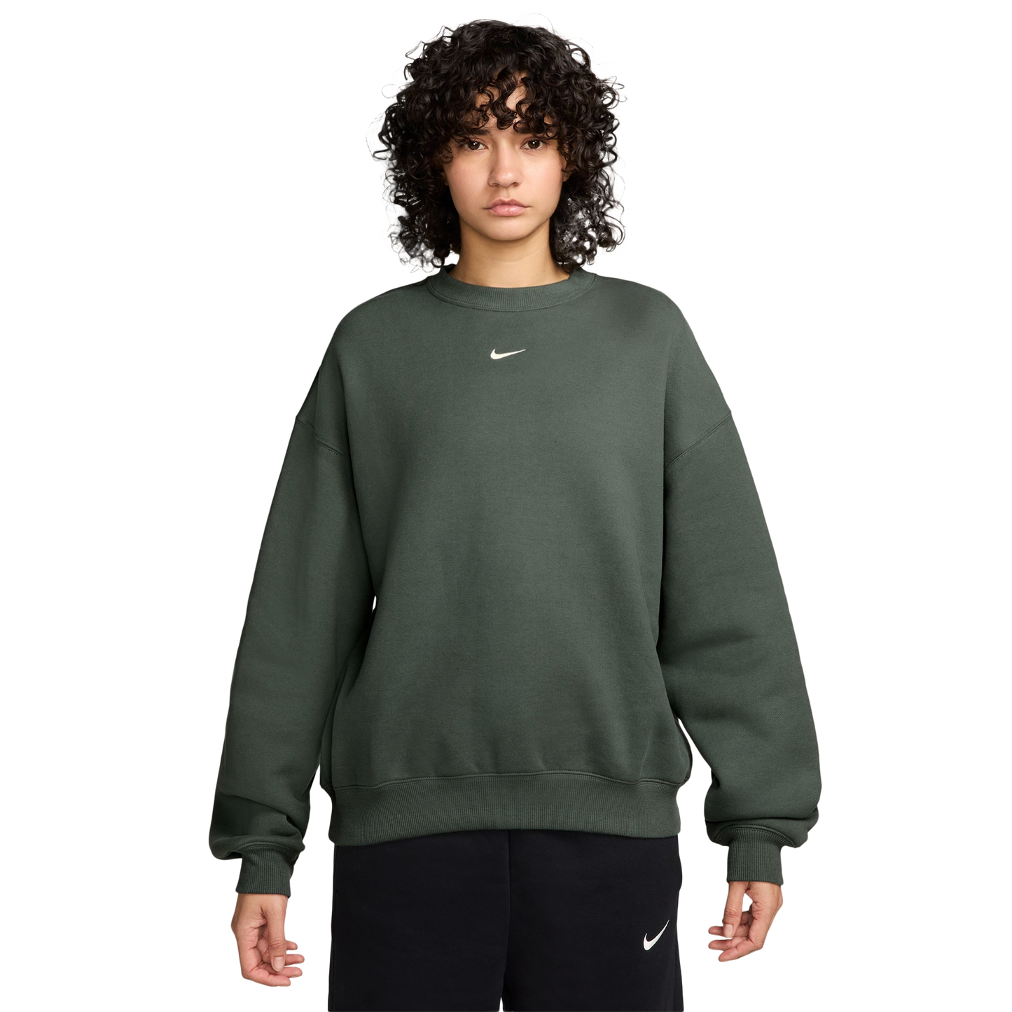 Nike Studio Oversized Fleece Crew - Women's - Green/White