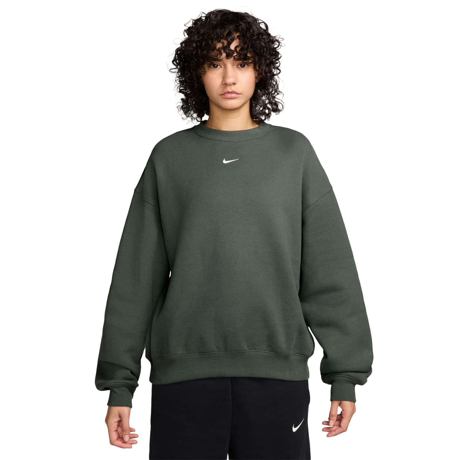 Nike Studio Oversized Fleece Crew - Women's - Green/White