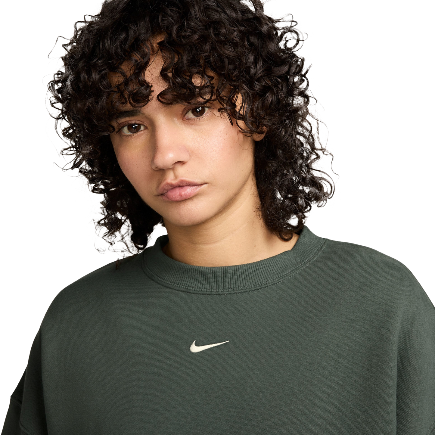 Nike Studio Oversized Fleece Crew - Women's - Green/White