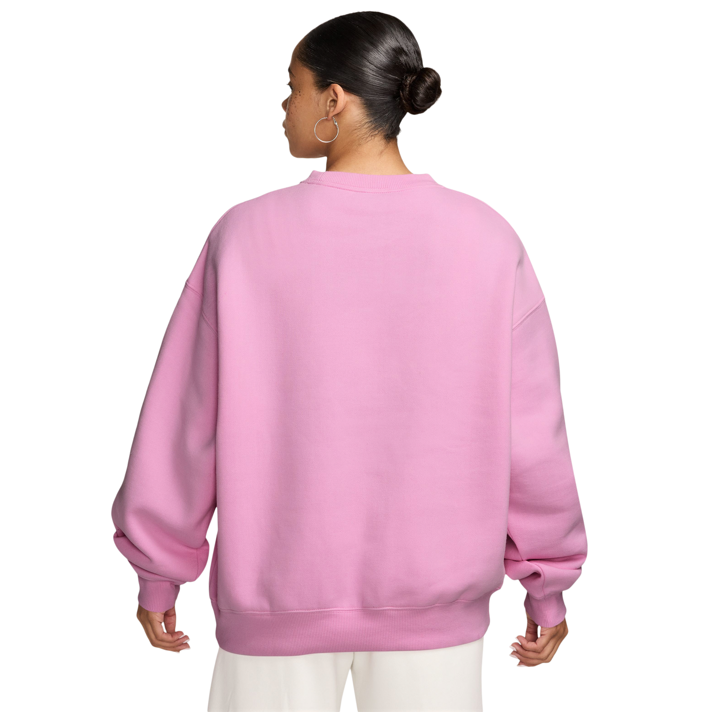 Nike Studio Oversized Fleece Crew - Women's - Pink Rise/Sail