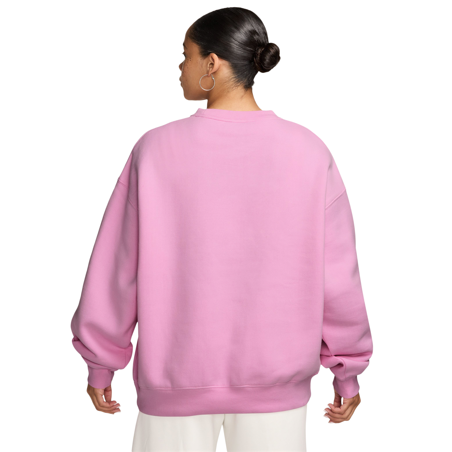 Nike Studio Oversized Fleece Crew - Women's - Pink Rise/Sail