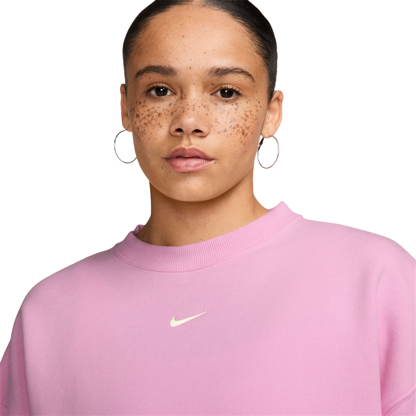 Nike Studio Oversized Fleece Crew - Women's - Pink Rise/Sail