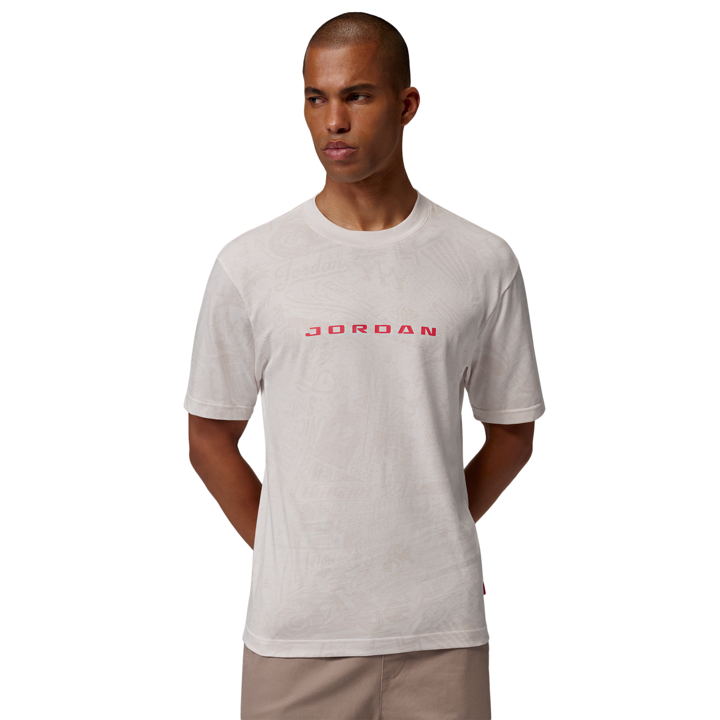 Jordan Brooklyn LSR Graphic Short Sleeve Crew - Men's - Red/Tan