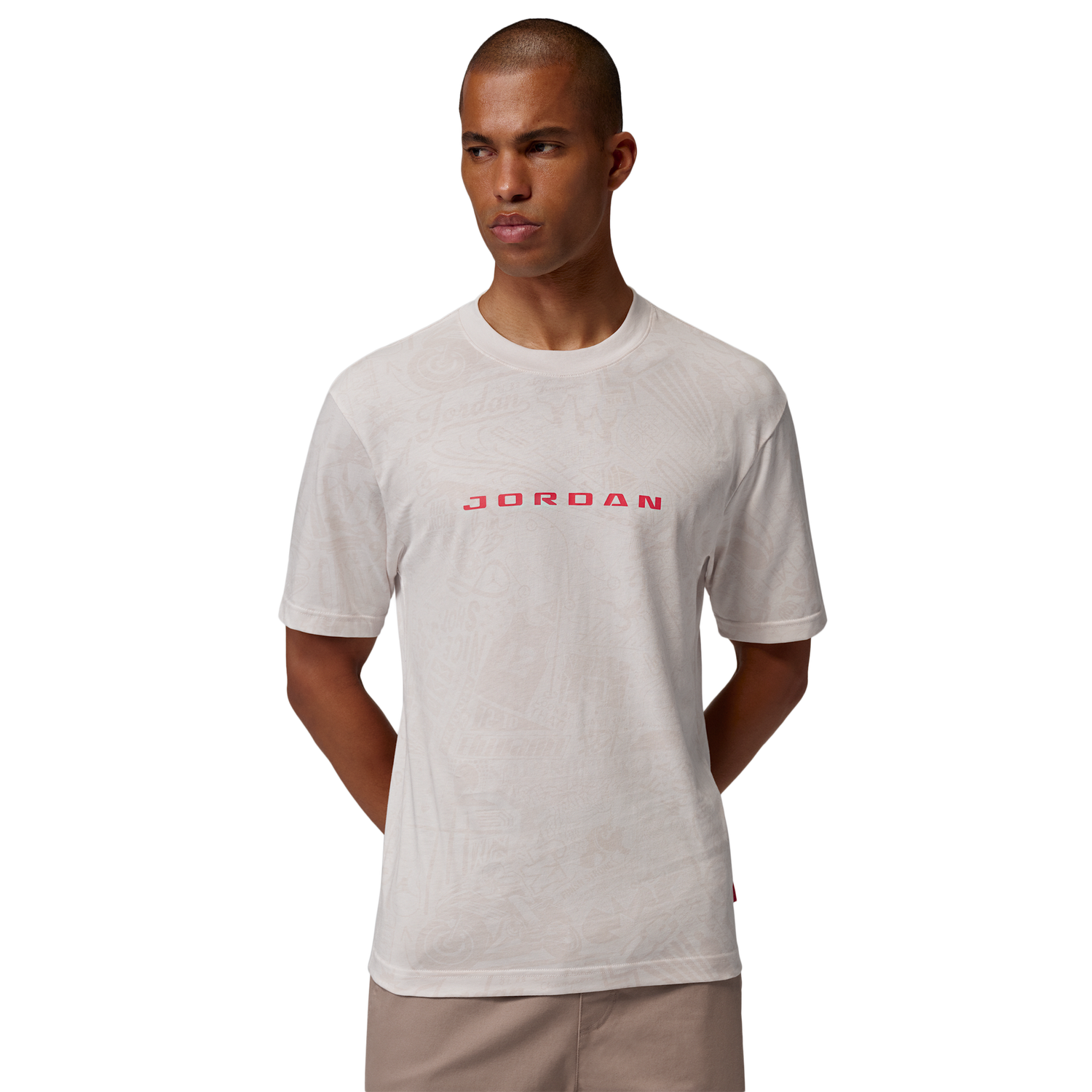 Jordan Brooklyn LSR Graphic Short Sleeve Crew - Men's - Red/Tan