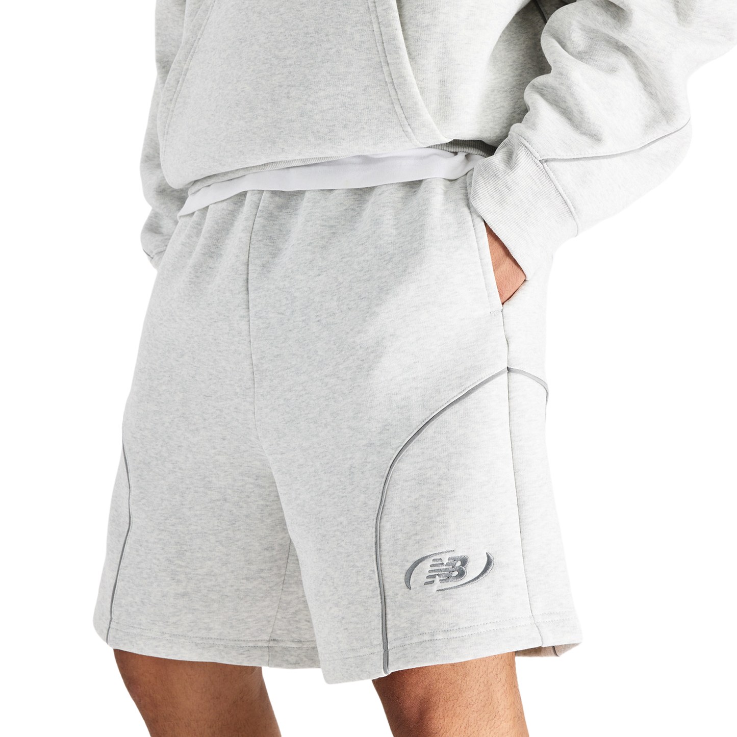 New Balance NB TRACKSIDE FLEECE SHORT - Men's - Gray