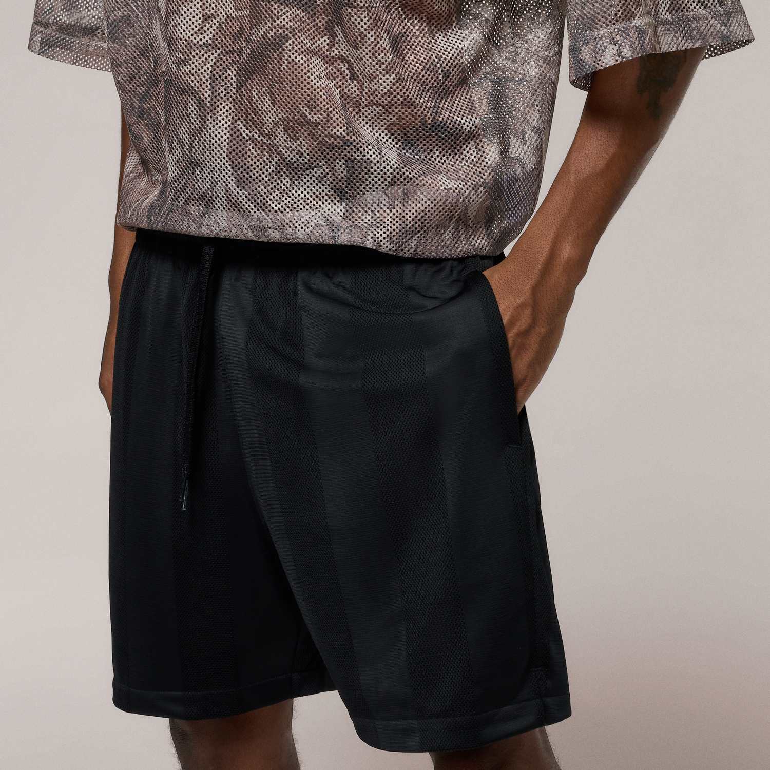 LCKR Brentwood Striped Mesh Shorts - Men's - Black