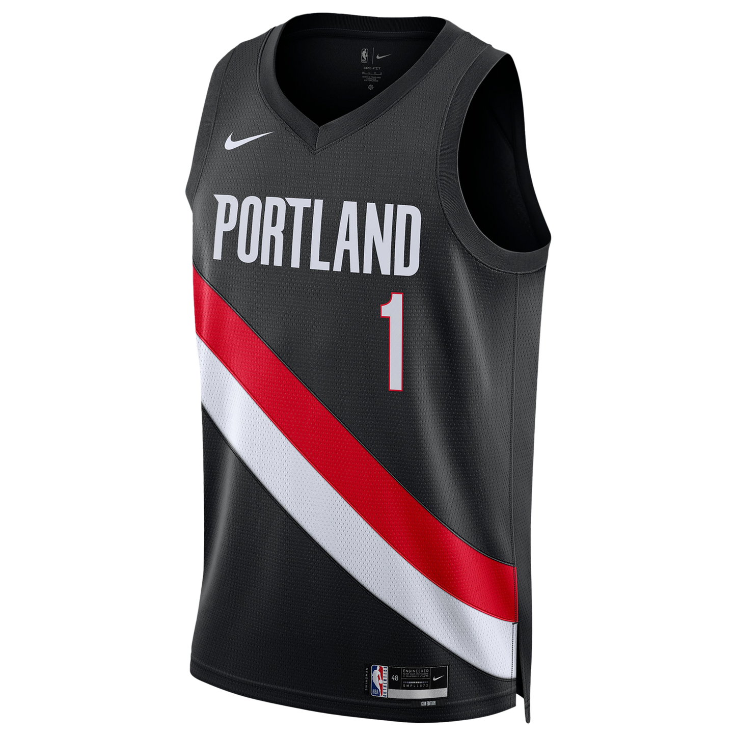 Nike Trail Blazers Swingman Icon Jersey - Men's - Black