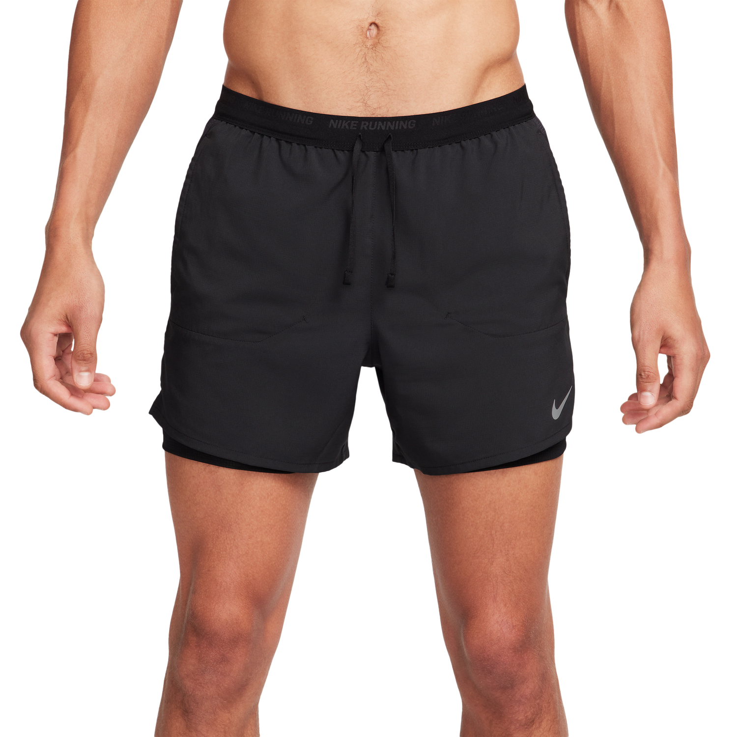 Nike Dri-FIT STRIDE 2IN1 5IN Shorts - Men's - Black/Black/Black