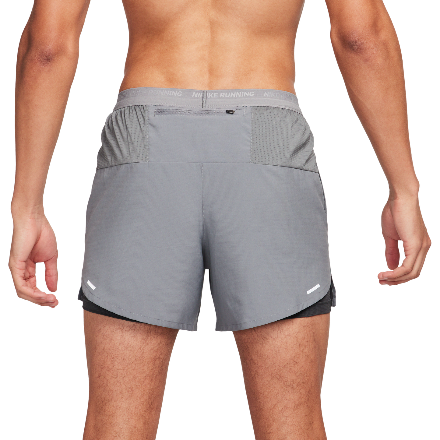 Nike Dri-FIT STRIDE 2IN1 5IN Shorts - Men's - Smoke Grey/Dk Smoke Grey/Black