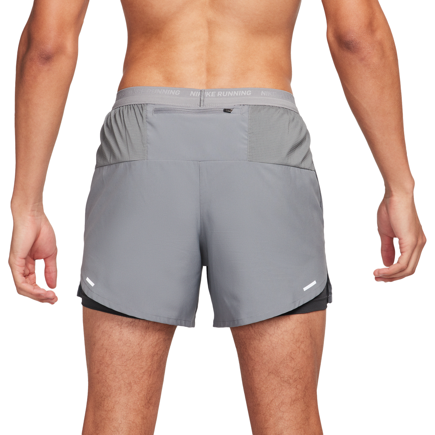 Nike Dri-FIT STRIDE 2IN1 5IN Shorts - Men's - Smoke Grey/Dk Smoke Grey/Black