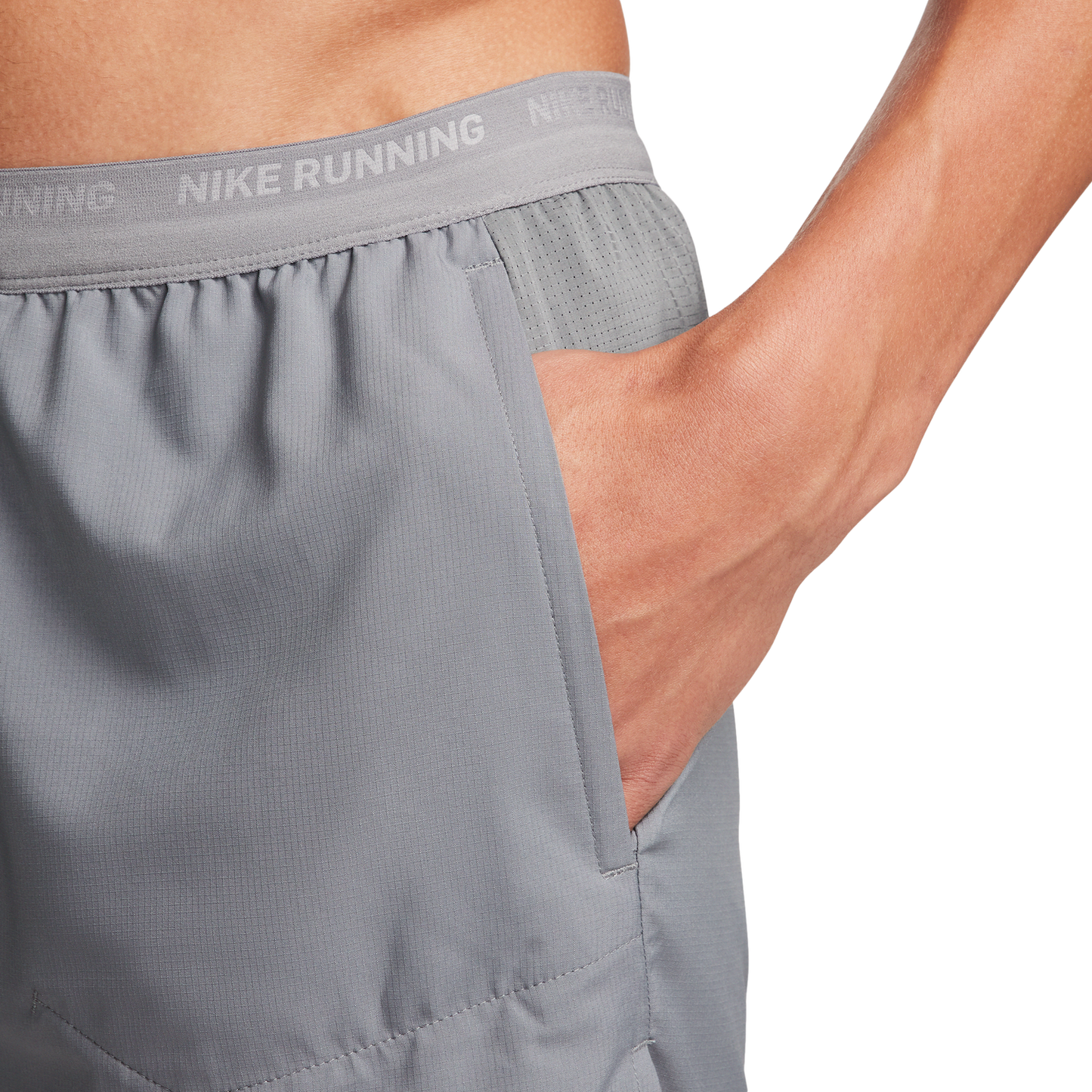 Nike Dri-FIT STRIDE 2IN1 5IN Shorts - Men's - Smoke Grey/Dk Smoke Grey/Black