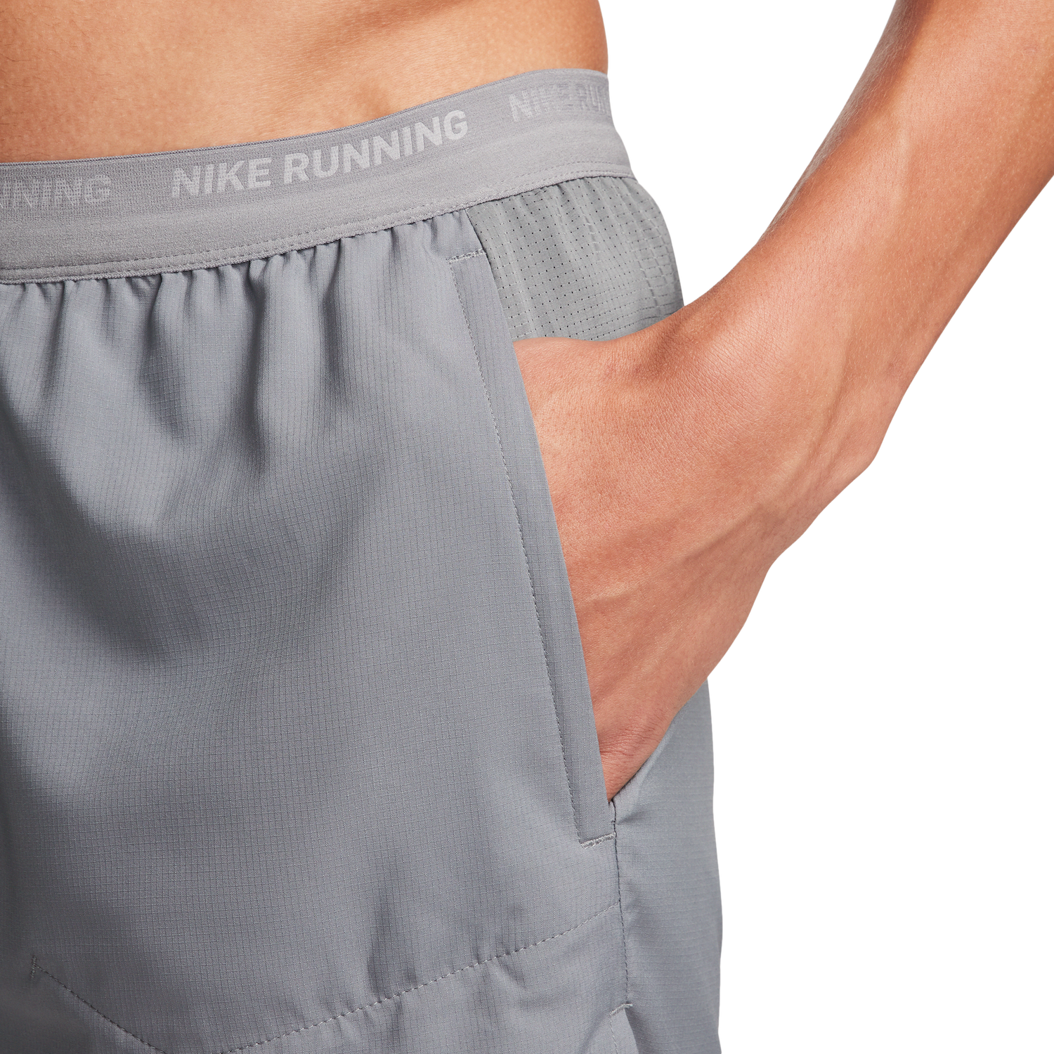 Nike Dri-FIT STRIDE 2IN1 5IN Shorts - Men's - Smoke Grey/Dk Smoke Grey/Black