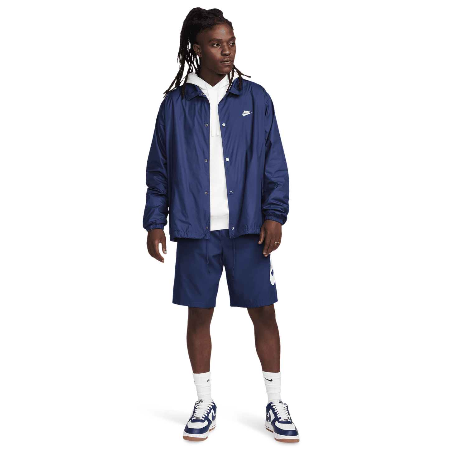 Nike Club Coaches Jacket - Men's - Midnight Navy/White