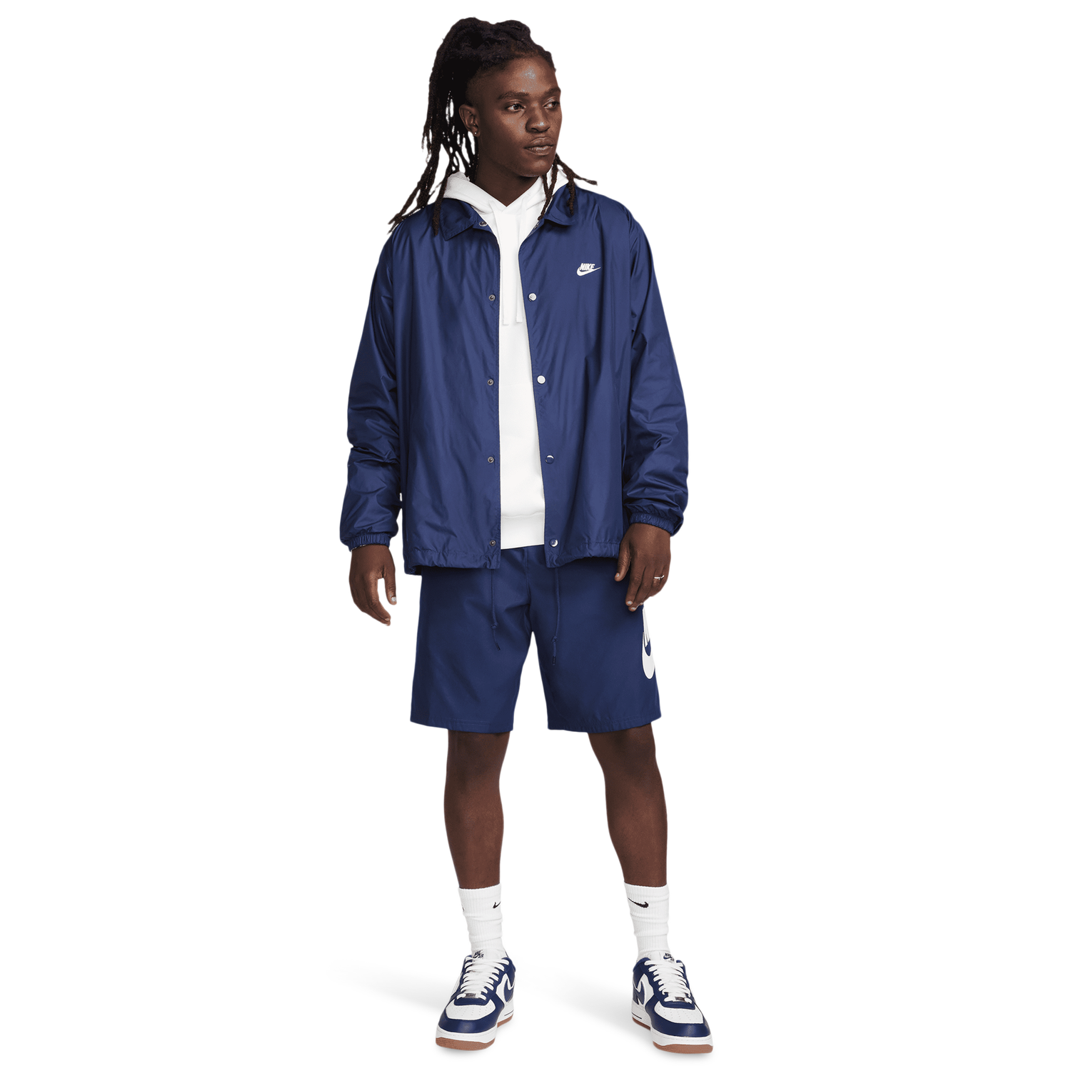 Nike Club Coaches Jacket - Men's - Midnight Navy/White