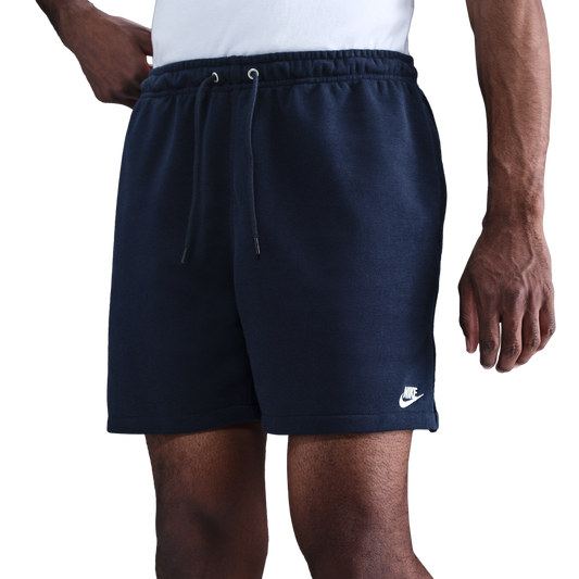 Nike Club Flow French Terry Shorts - Men's - Obsidian/White/Obsidian