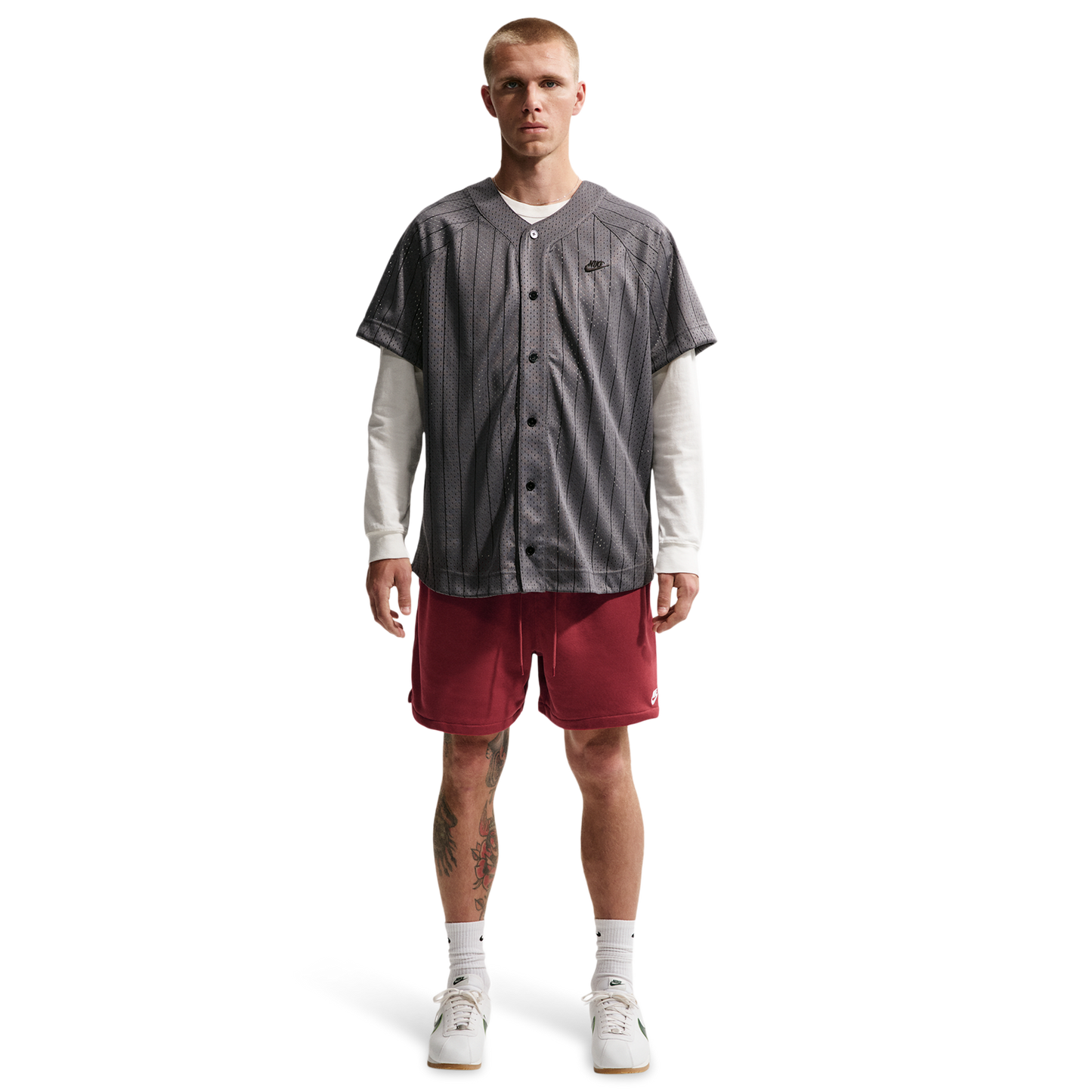 Nike Club Flow French Terry Shorts - Men's - Team Crimson/White/Team Crimson