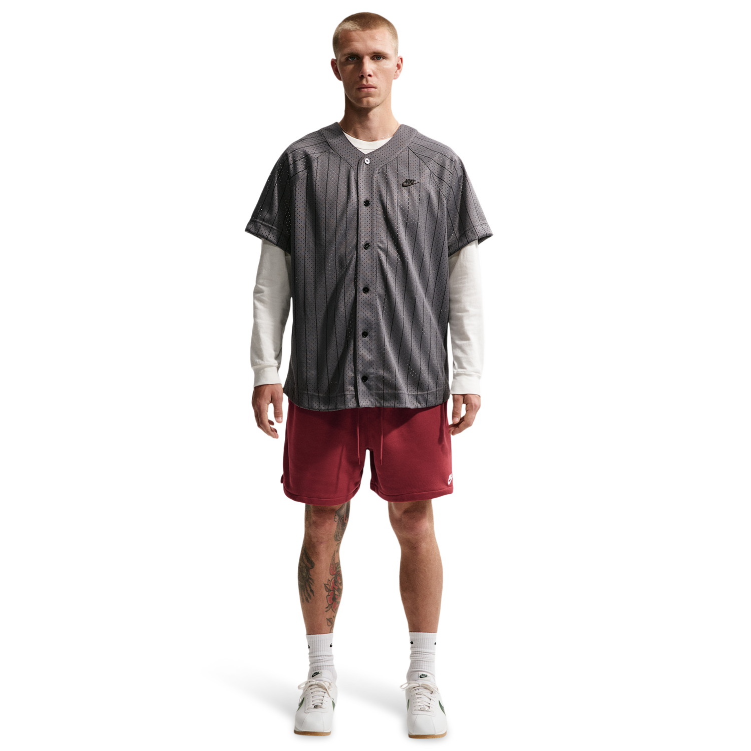 Nike Club Flow French Terry Shorts - Men's - Team Crimson/White/Team Crimson