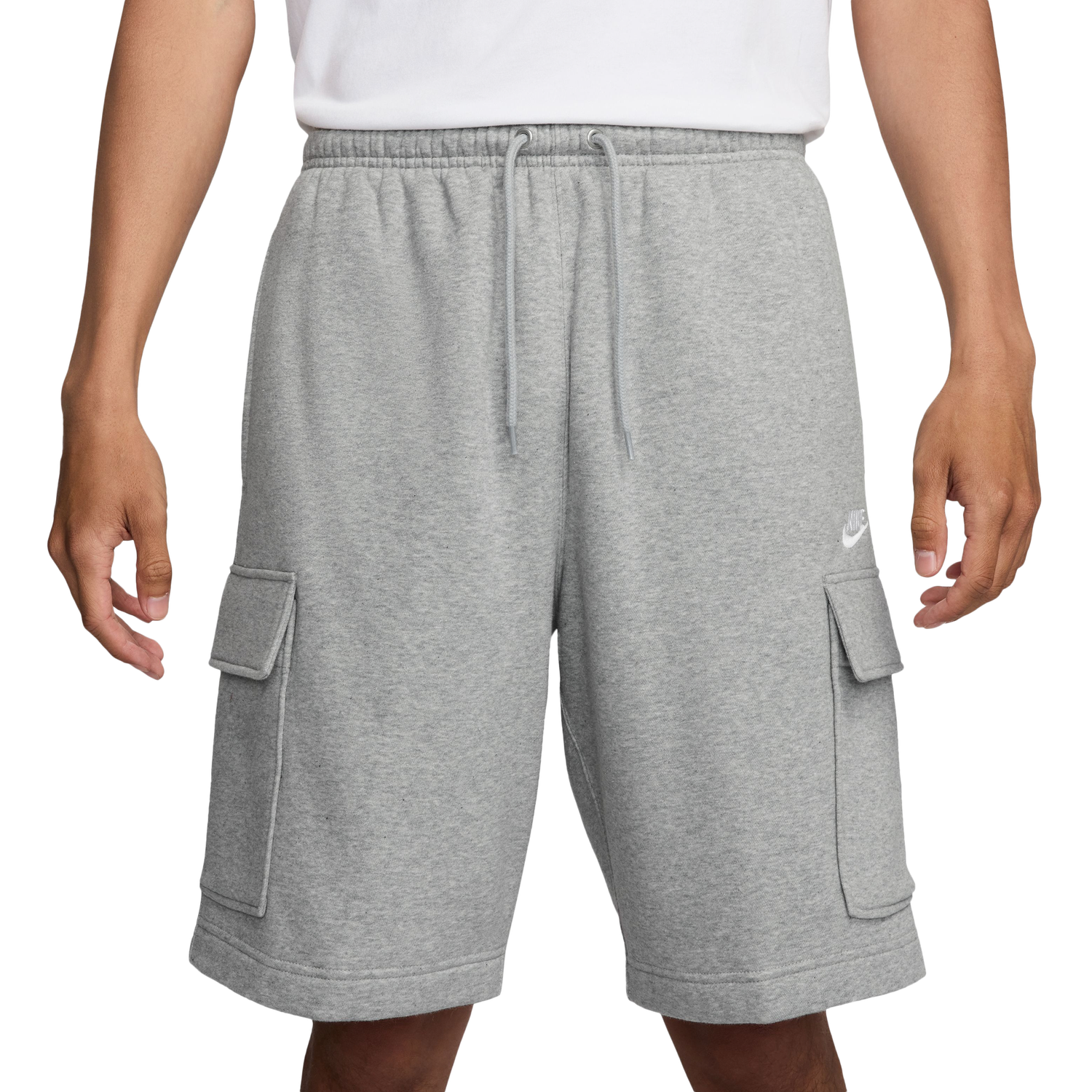 Nike Club Cargo Shorts - Men's - Dark Grey Heather/White/Light Smoke Grey
