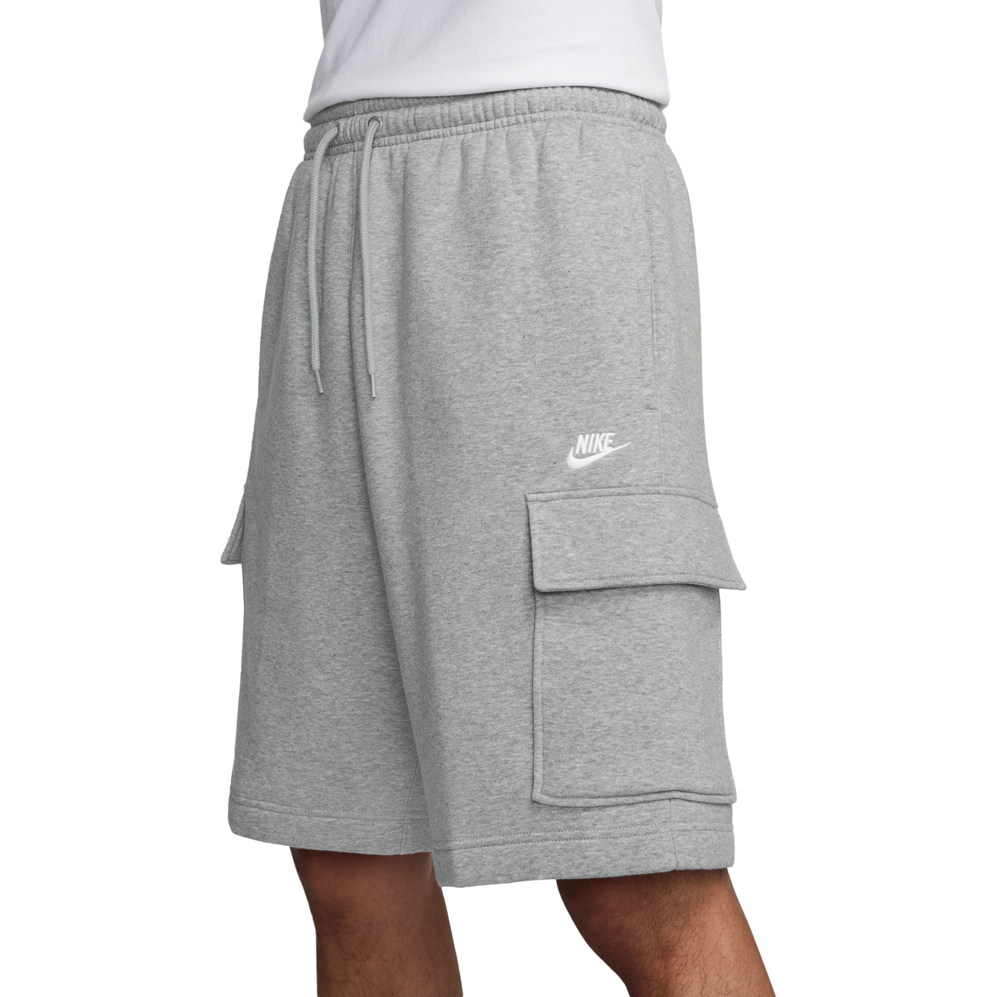 Nike Club Cargo Shorts - Men's - Dark Grey Heather/White/Light Smoke Grey