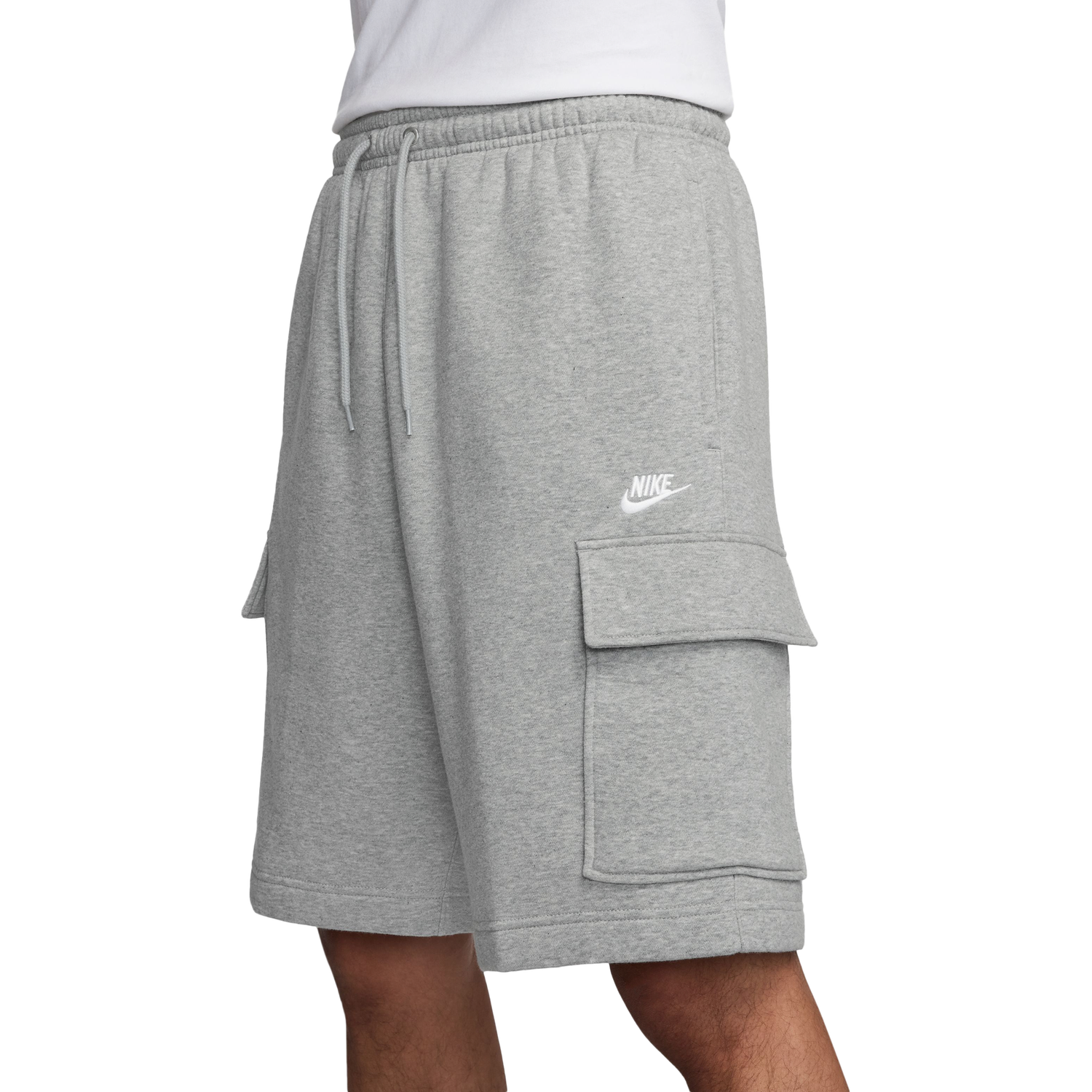 Nike Club Cargo Shorts - Men's - Dark Grey Heather/White/Light Smoke Grey
