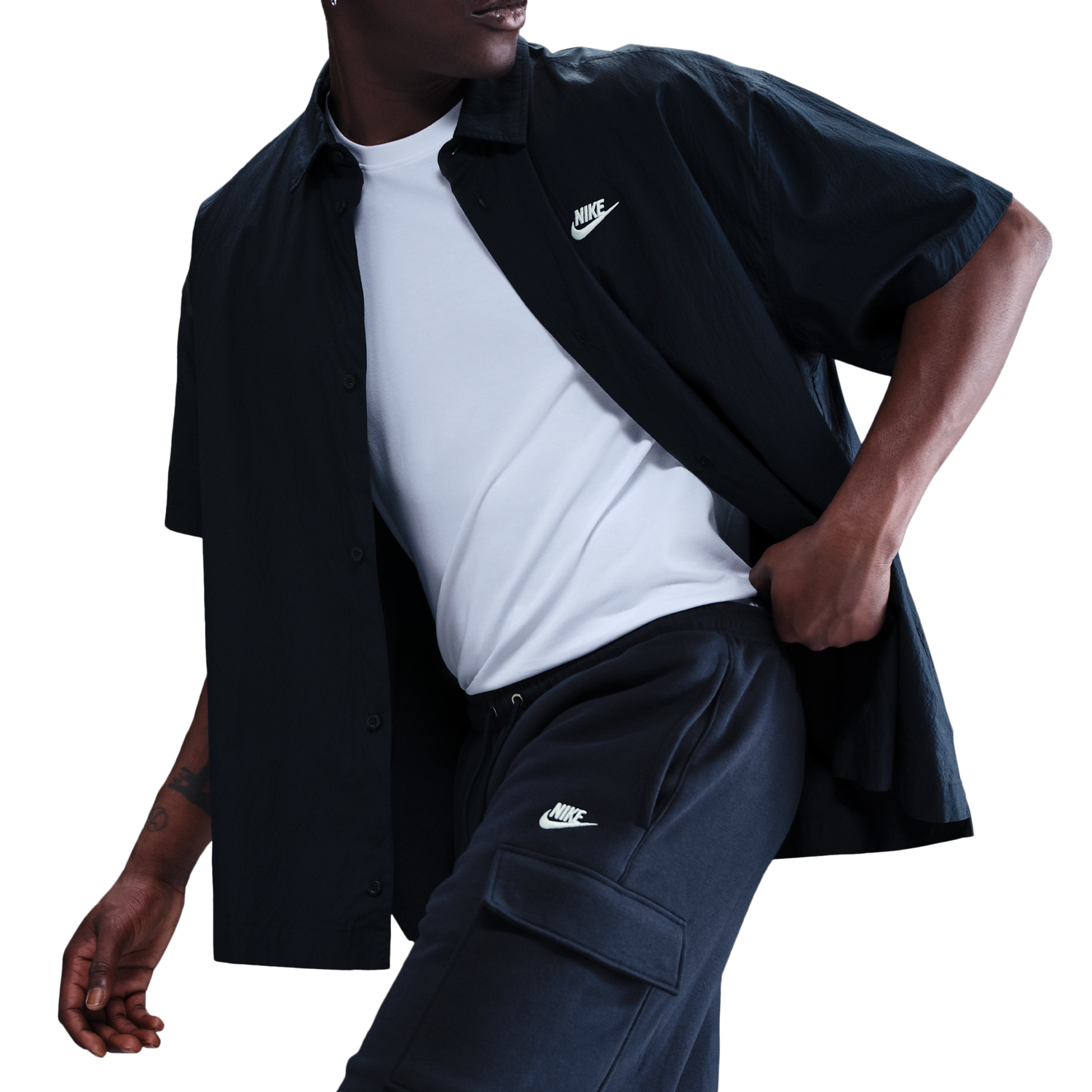 Nike Club Cargo Shorts - Men's - White/Obsidian