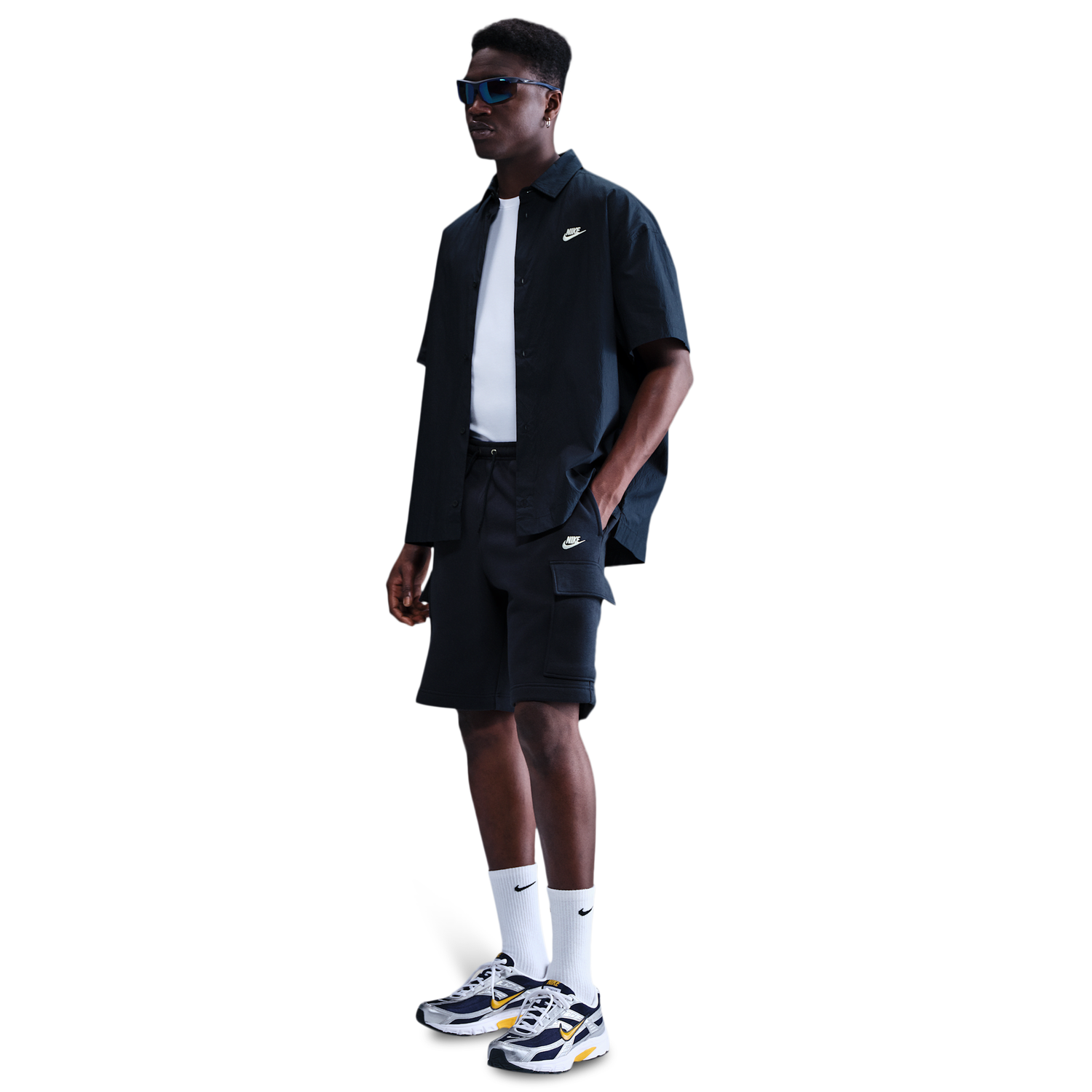 Nike Club Cargo Shorts - Men's - White/Obsidian