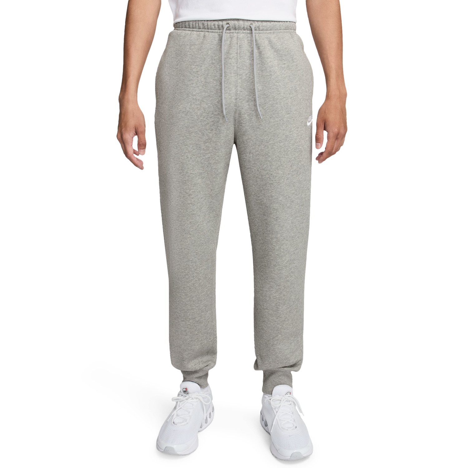 Nike Club Joggers - Men's - Dark Grey Heather/White/Light Smoke Grey