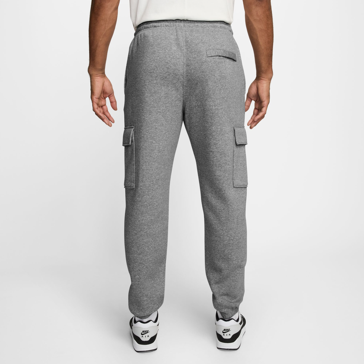Nike Club Cargo Pants - Men's - Dark Grey Heather/Light Smoke Grey/White