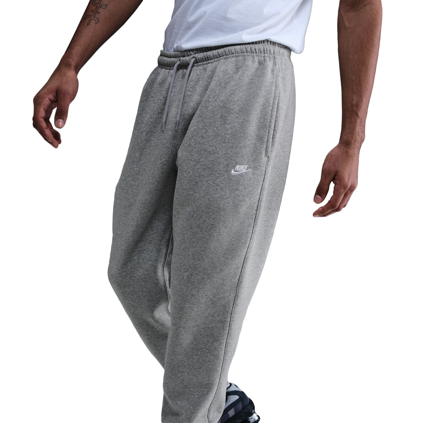 Nike Club Cuff Fleece Pants - Men's - White/Dk Grey Heather/Lt Smoke Grey
