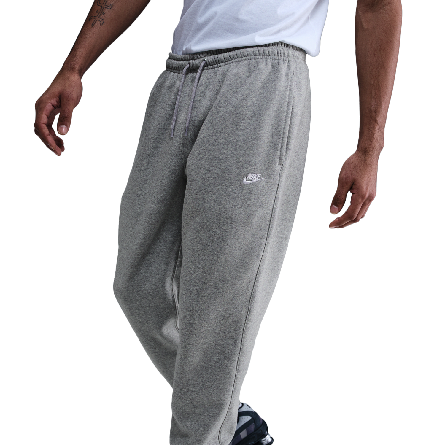 Nike Club Cuff Fleece Pants - Men's - White/Dk Grey Heather/Lt Smoke Grey