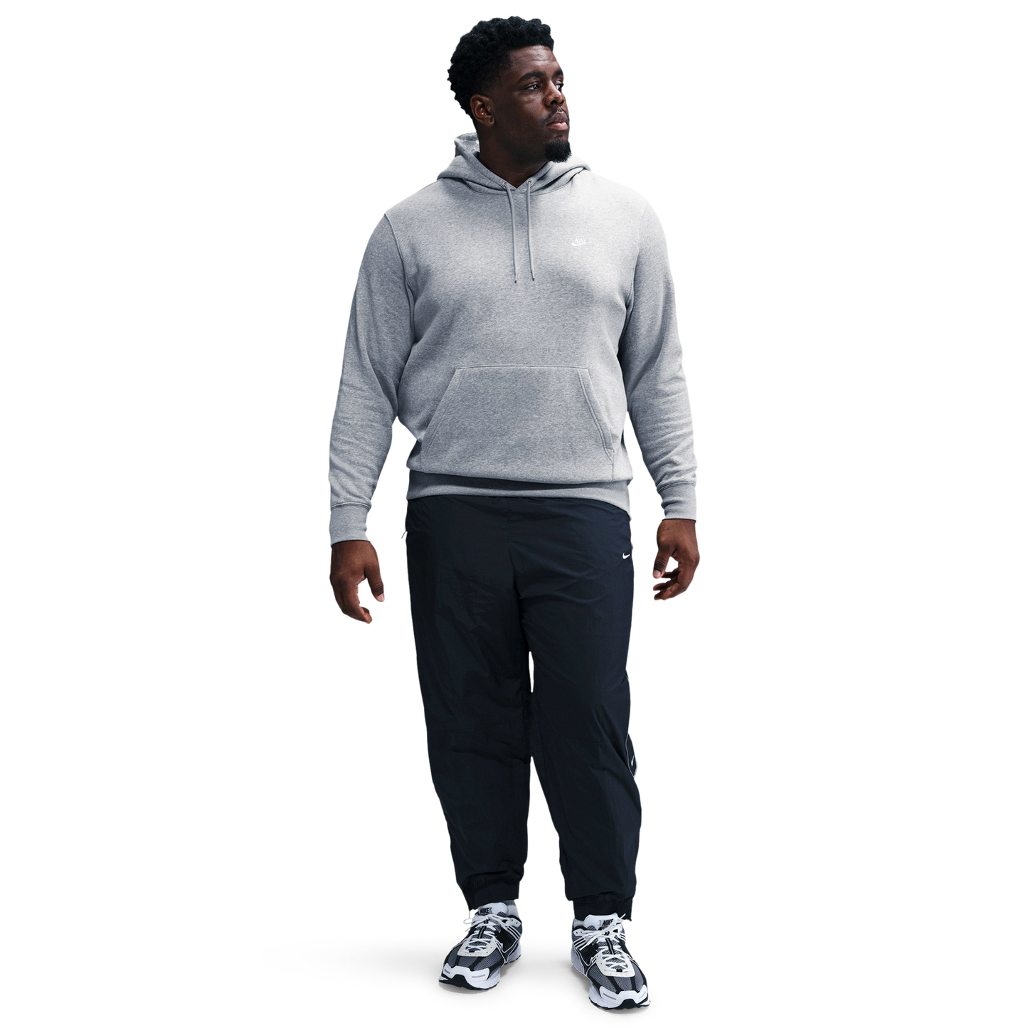 Nike Club Pullover Hoodie - Men's - Dark Grey Heather/White/Light Smoke Grey