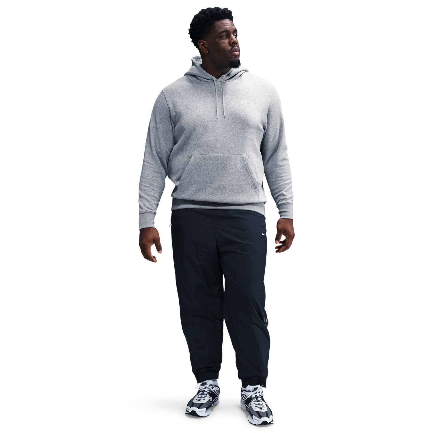 Nike Club Pullover Hoodie - Men's - Dark Grey Heather/White/Light Smoke Grey
