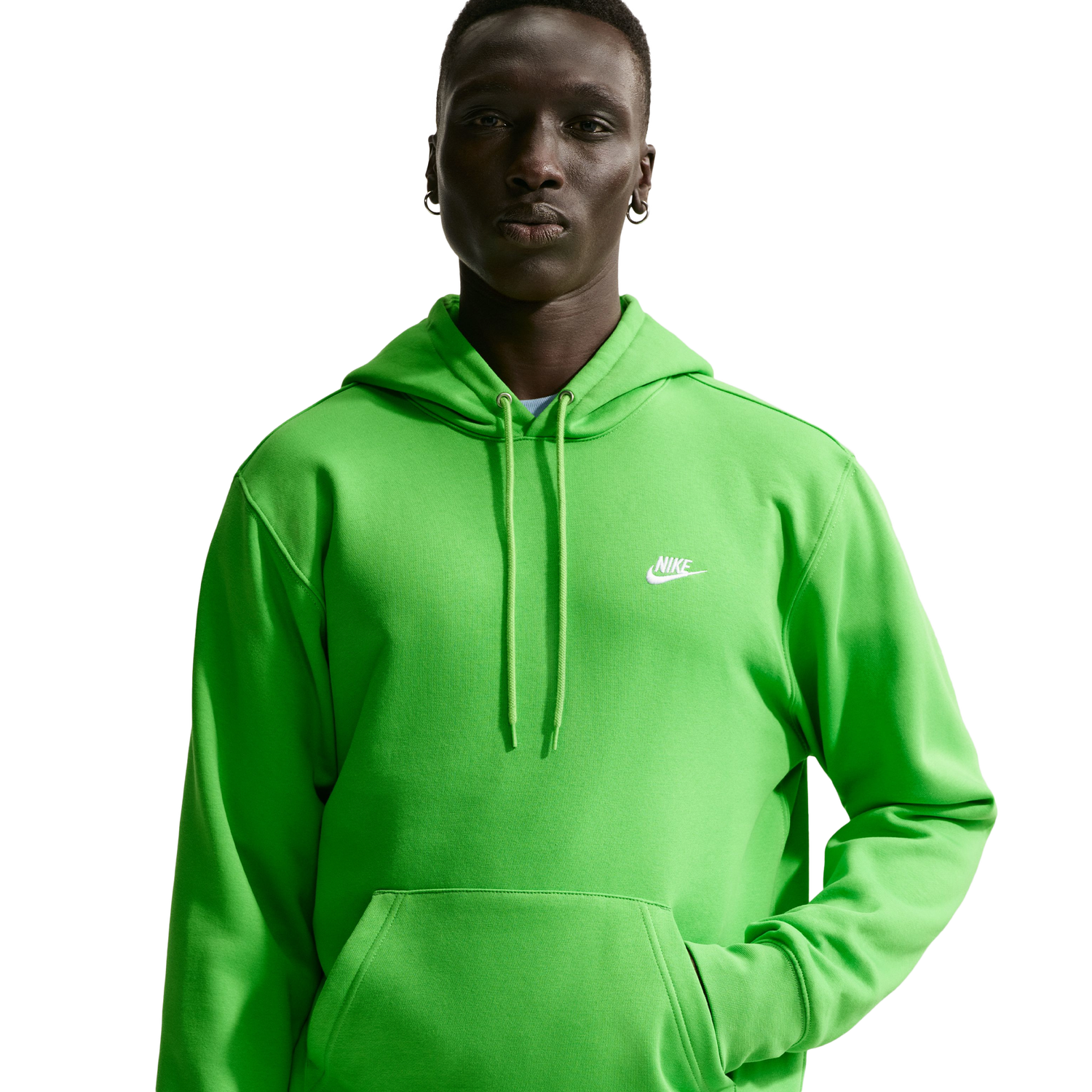 Nike Club Pullover Hoodie - Men's - Green/White