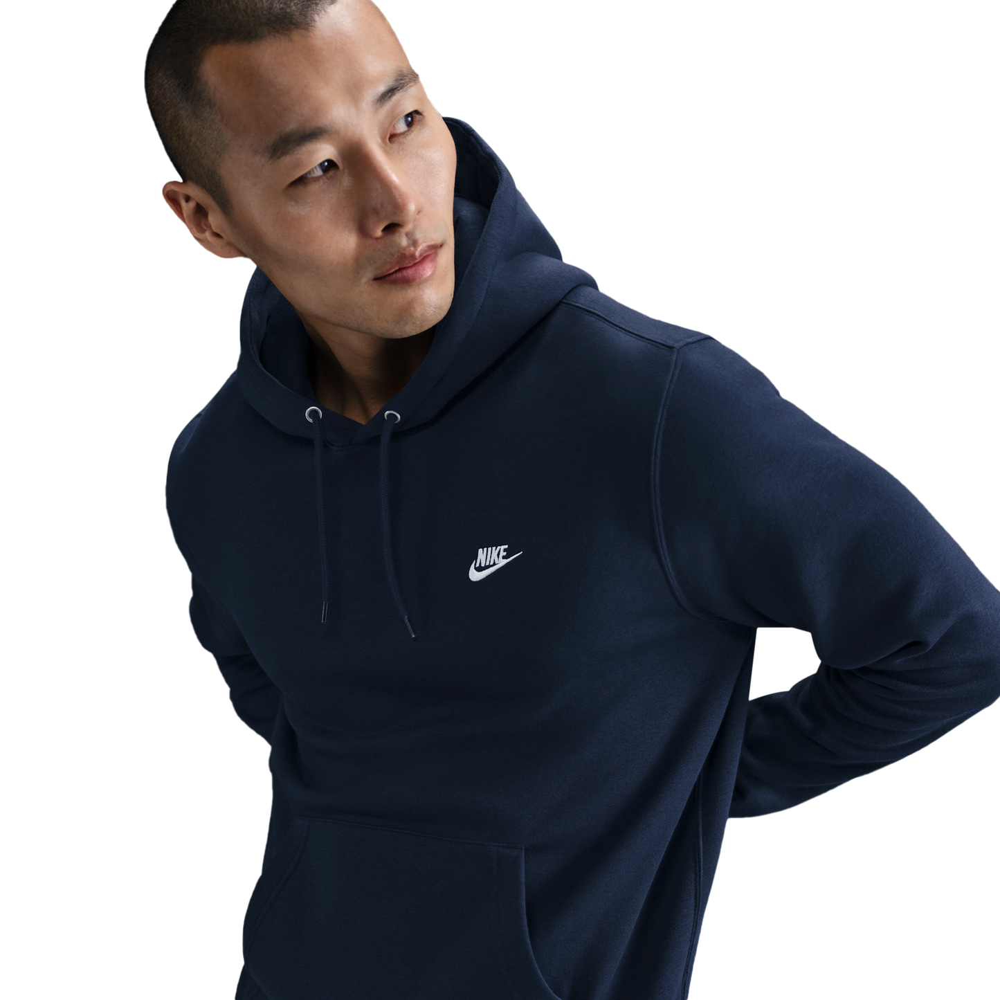 Nike Club Pullover Hoodie - Men's - Obsidian/Obsidian/White