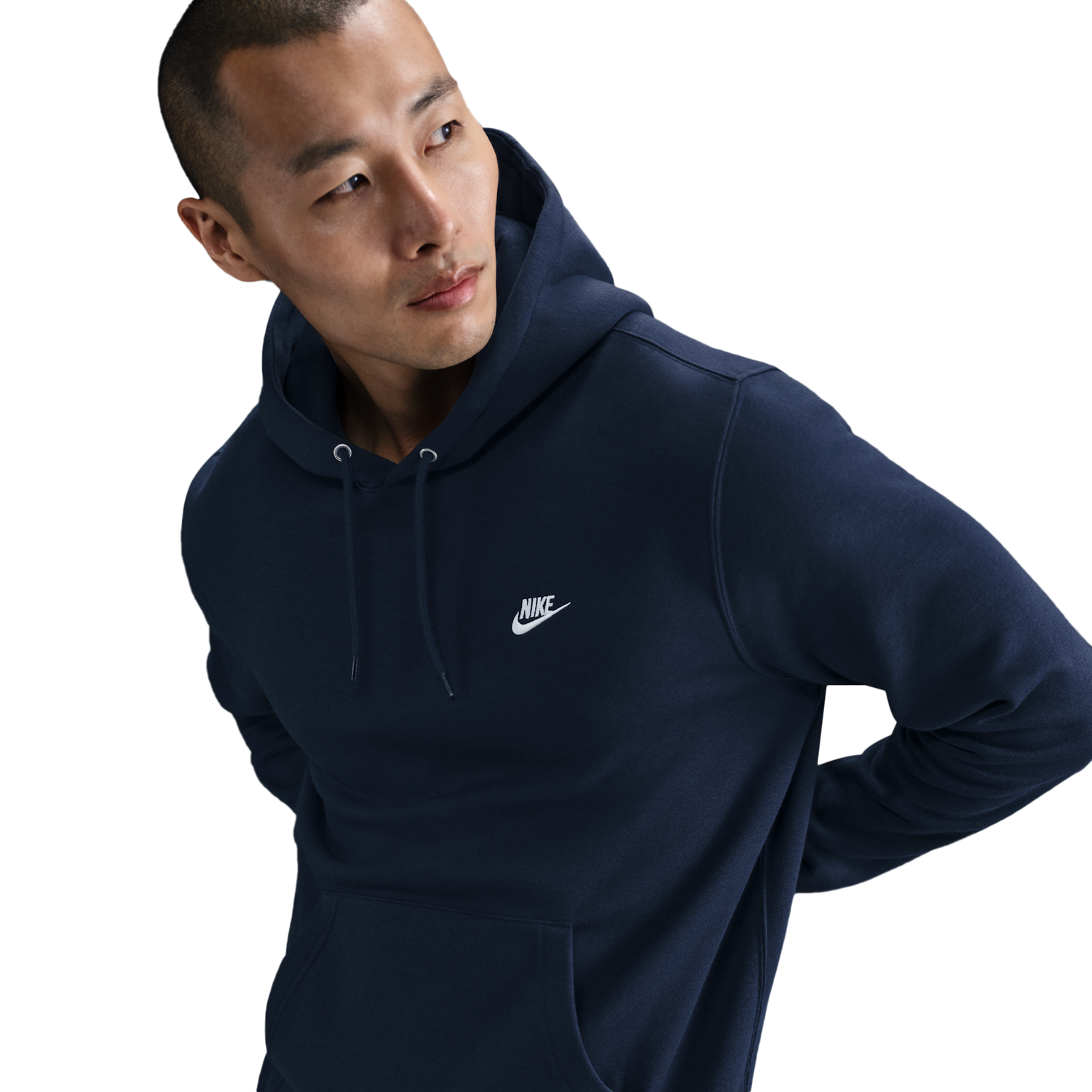 Nike Club Pullover Hoodie - Men's - Obsidian/Obsidian/White