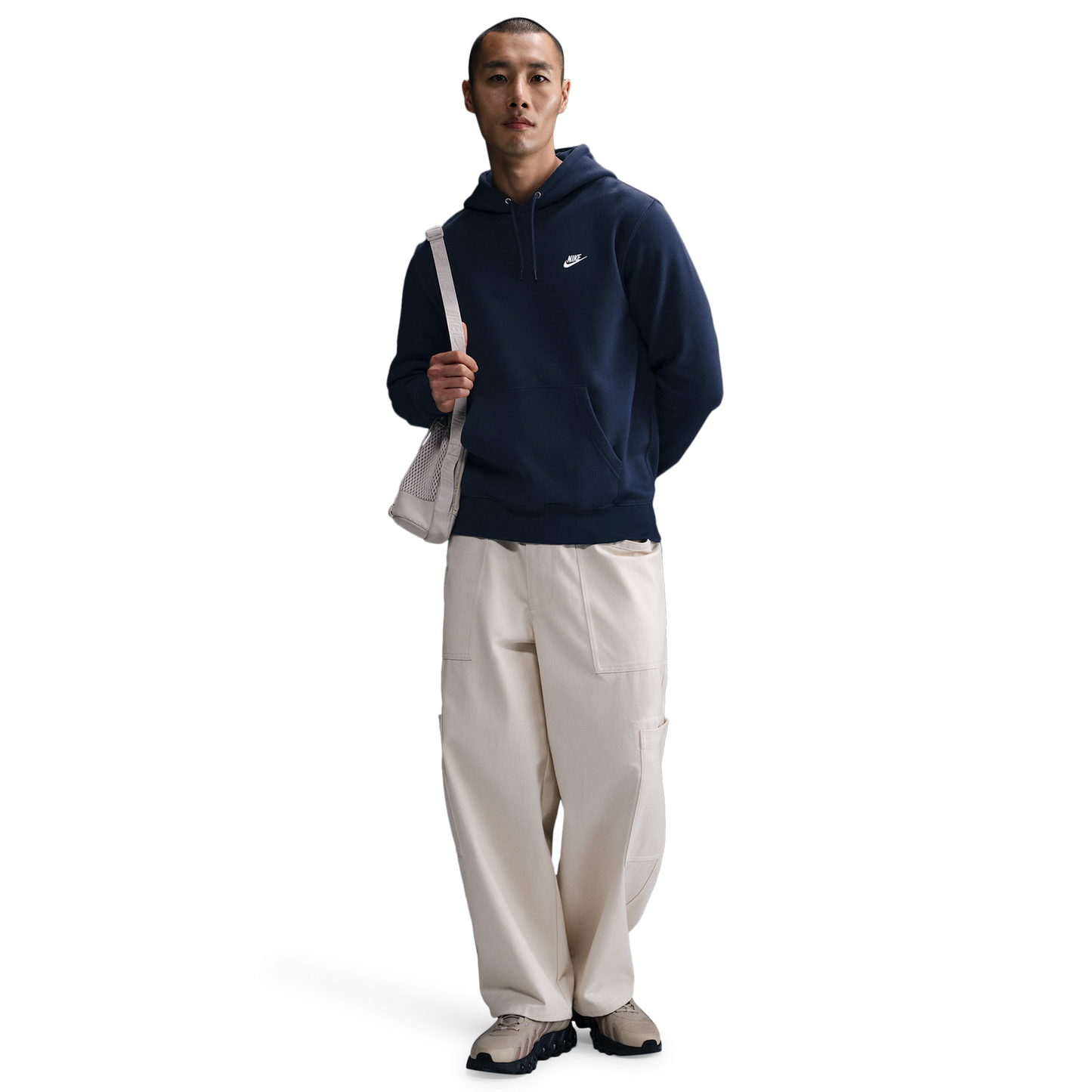 Nike Club Pullover Hoodie - Men's - Obsidian/Obsidian/White
