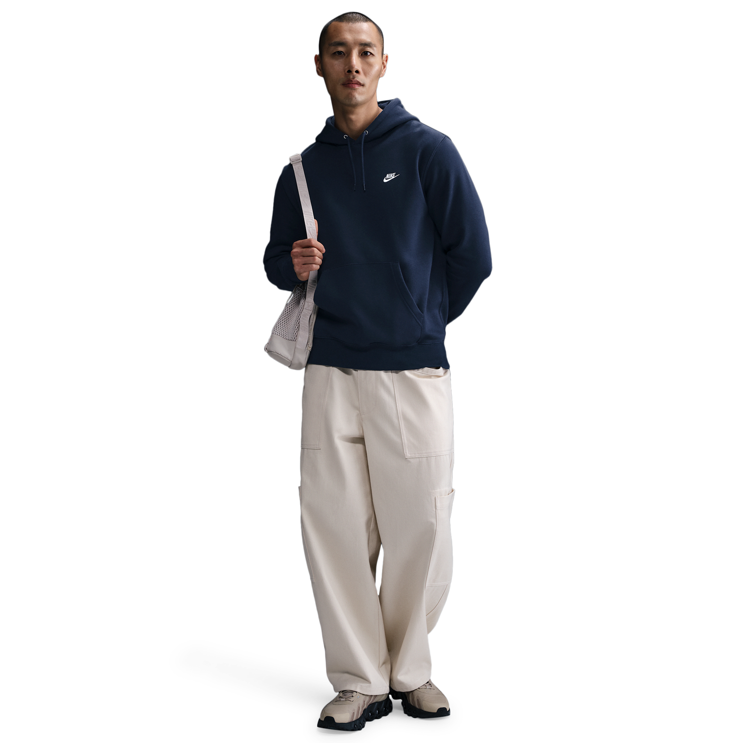 Nike Club Pullover Hoodie - Men's - Obsidian/Obsidian/White