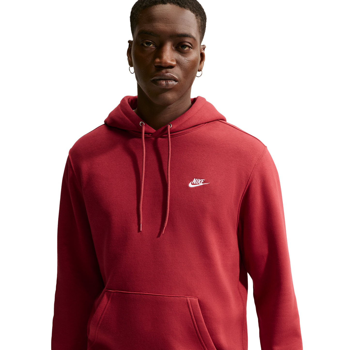 Nike Club Pullover Hoodie - Men's - Red/White