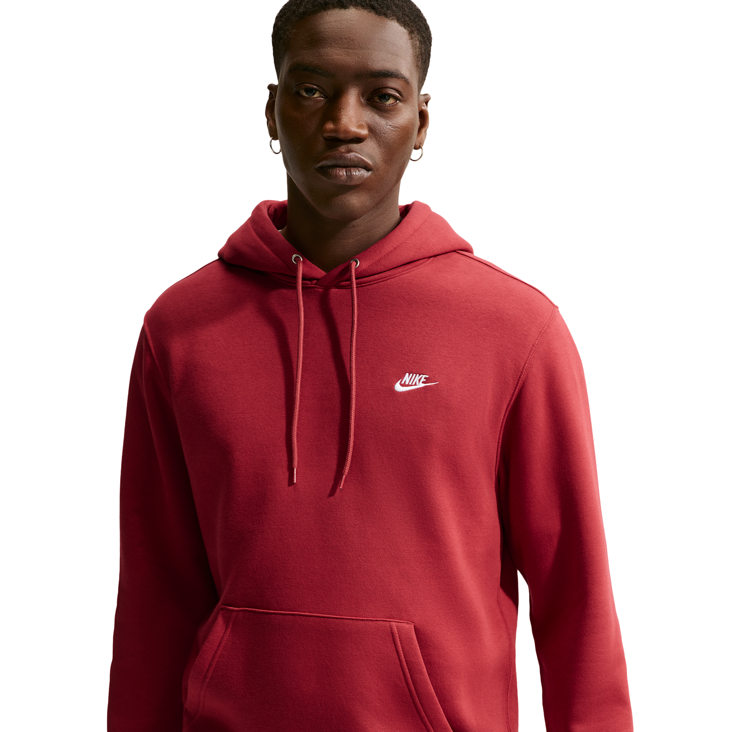 Nike Club Pullover Hoodie - Men's - Red/White