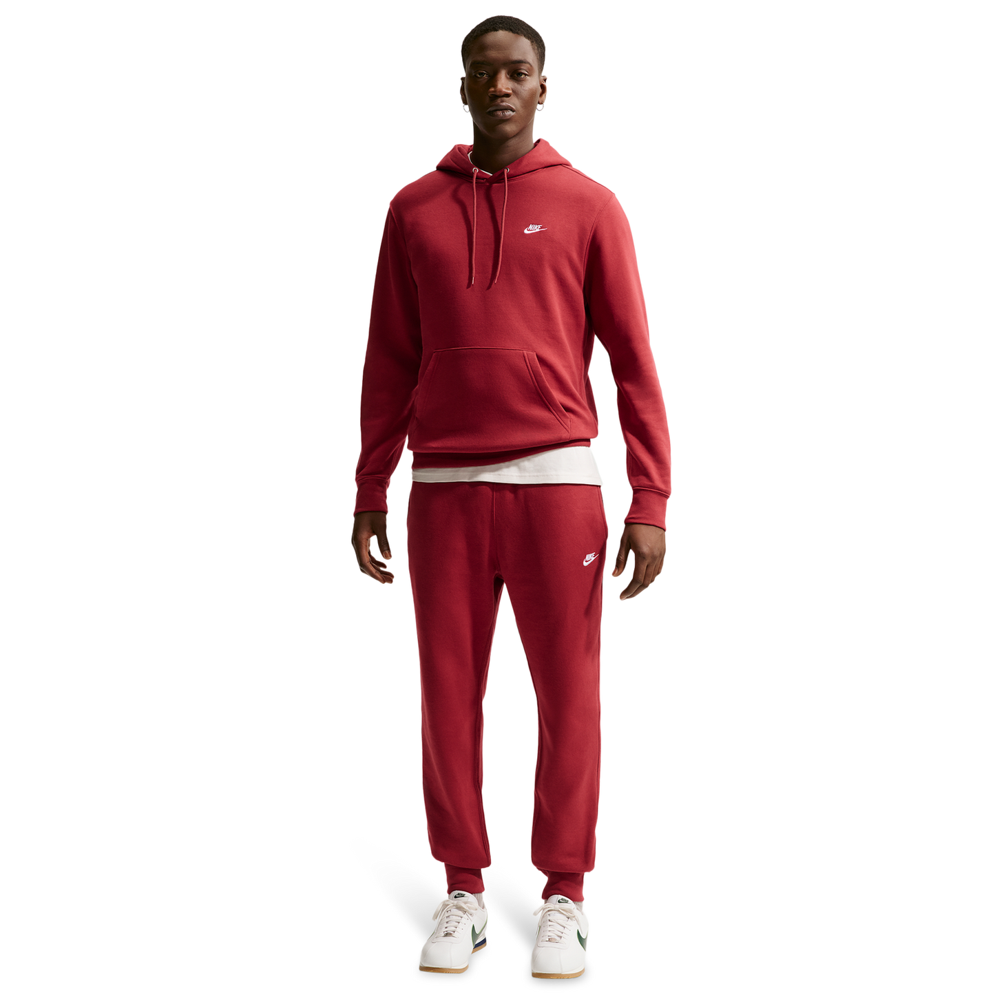 Nike Club Pullover Hoodie - Men's - Red/White