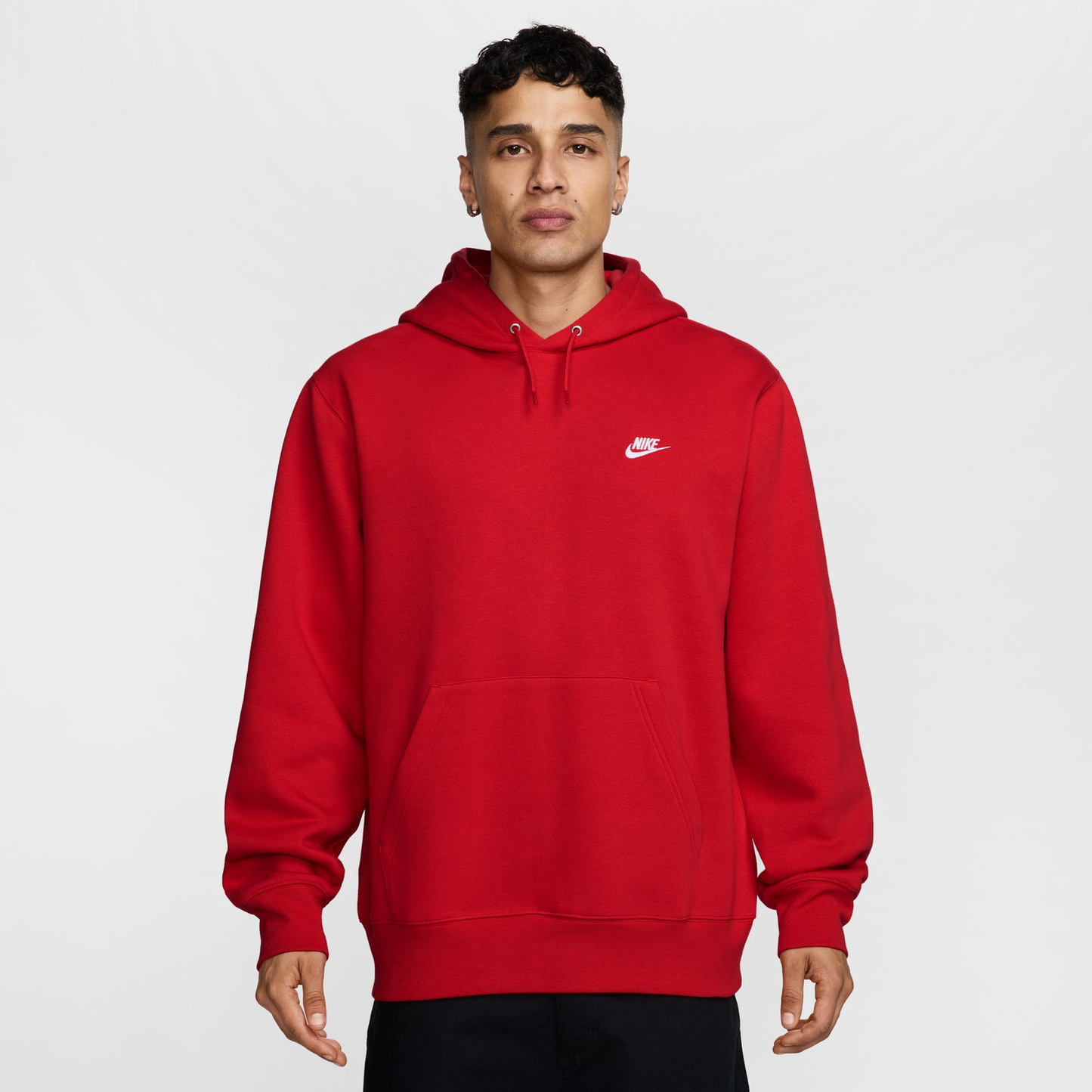 Nike Club Pullover Hoodie - Men's - University Red/University Red/White