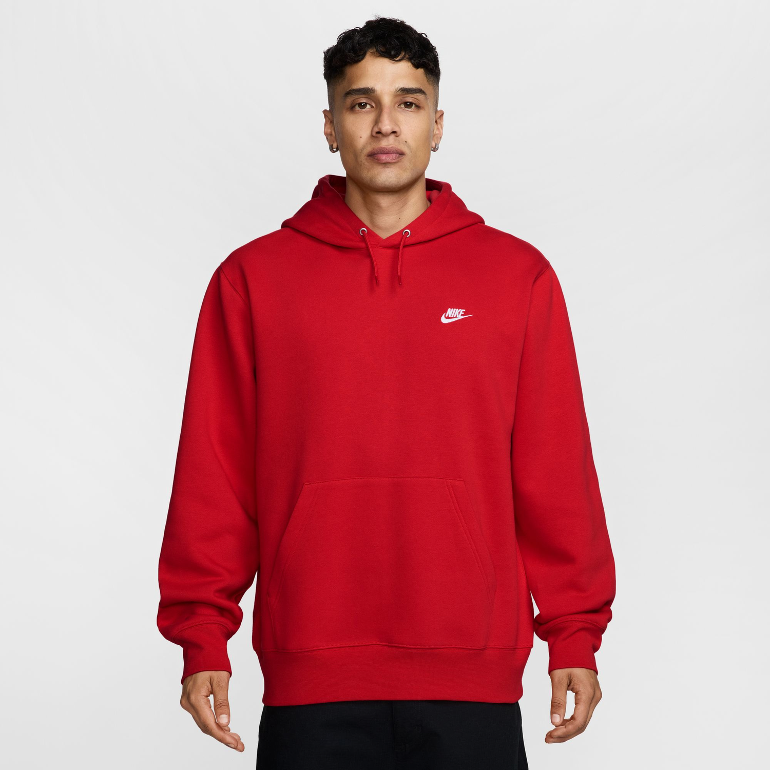 Nike Club Pullover Hoodie - Men's - University Red/University Red/White