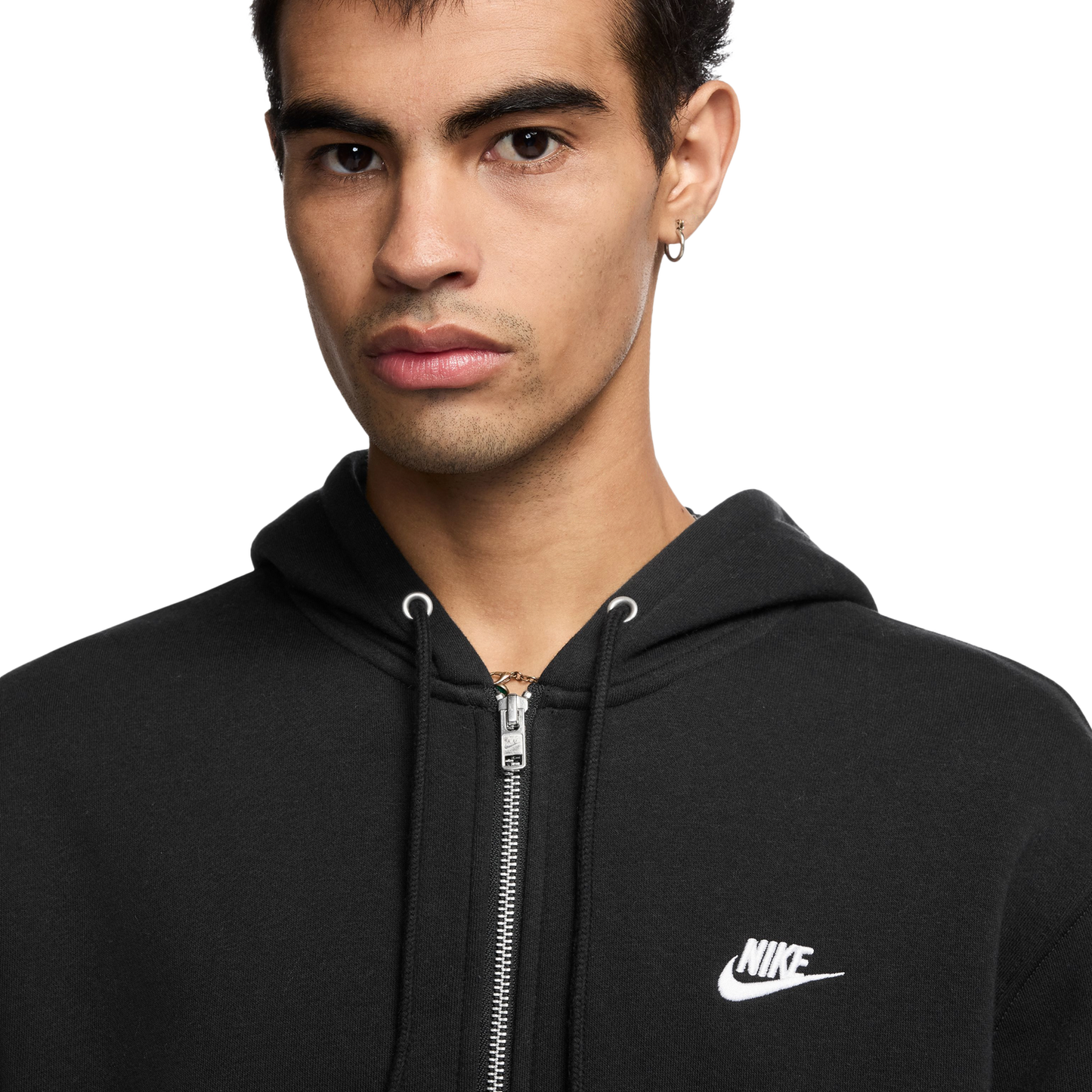 Nike Club Full-Zip Hoodie - Men's - Black/White